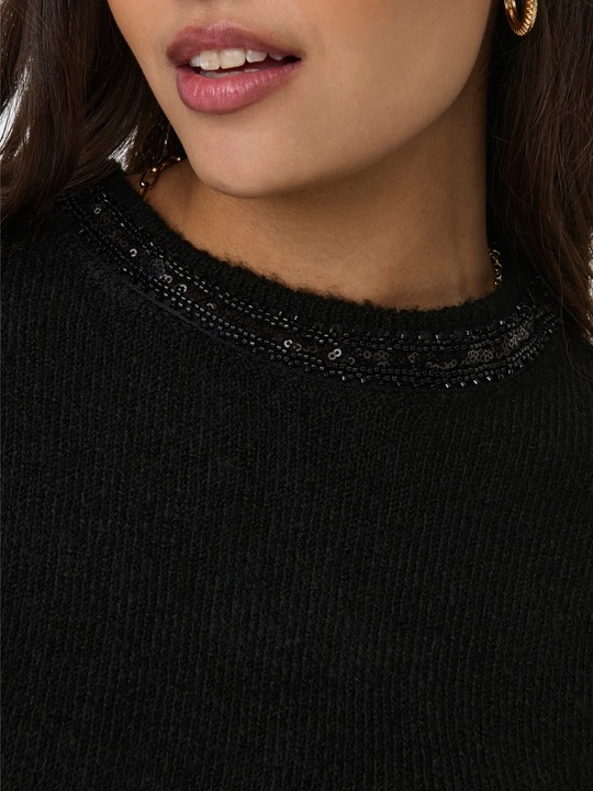 Actual product image Only ONLAVI LS EMBELLISH O-NECK EX KNT knitted jumper (XS)