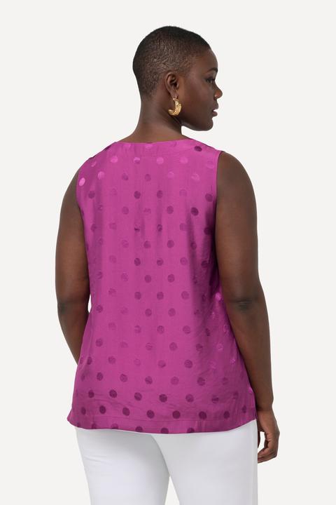 Actual product image Ulla Popken Textured Polka Dot Sleeveless Blouse (42, 44)