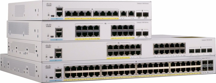 Actual product image Cisco 8 Port Rail PoE+ Switch C1000-8P-E-2G-L (8 Ports)