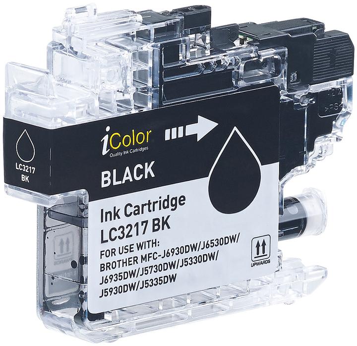 Produktbild IColor Tintenpatrone für Brother (ersetzt LC-3217BK), schwarz