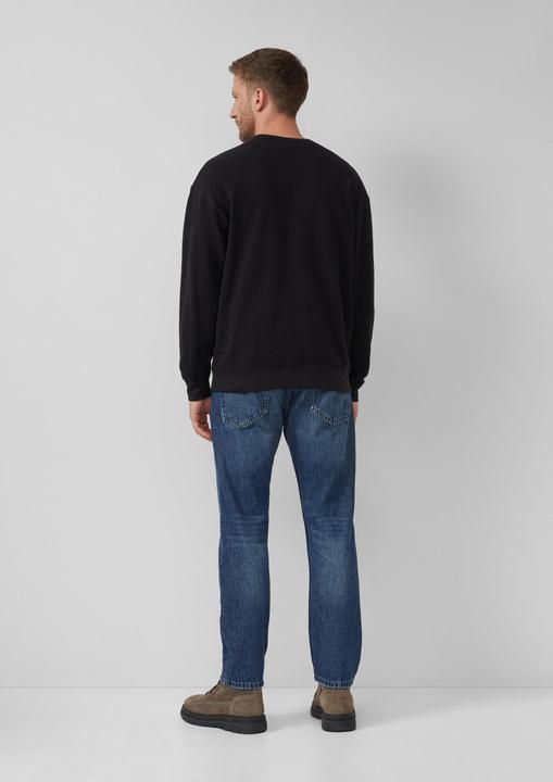 Produktbild s.Oliver Sweatshirt Strukturiertes Relaxed-Fit-Sweatshirt mit Label-Patch (M)
