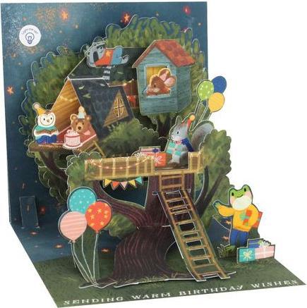 Actual product image Up with paper Birthday card pop-up card tree house motif (1 pcs.)