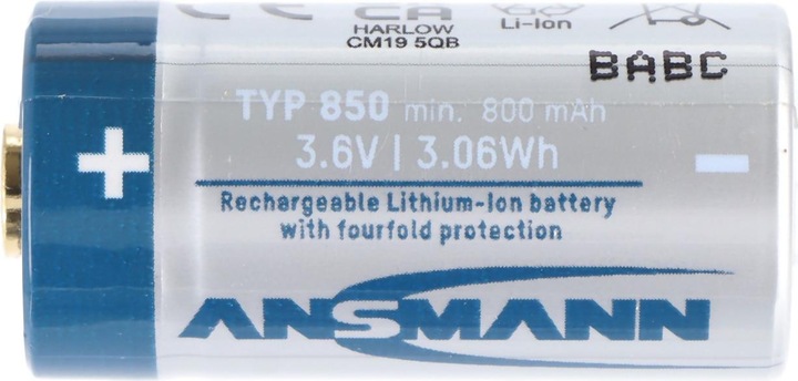 Immagine prodotto AccuCell 2 pezzi CR123A batteria Li-ion e caricatore USB (2 pz., CR123A, 760 mAh, Batteria + Caricabatterie)