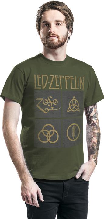 Actual product image Led Zeppelin Gold Symbols & Black Squares (XXL)