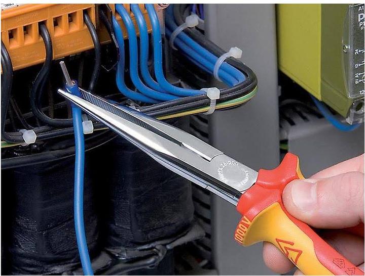 Actual product image Knipex Snipe Nose Side Cutting Pliers (Stork Beak Pliers) 26 16 200 SB (200 mm)