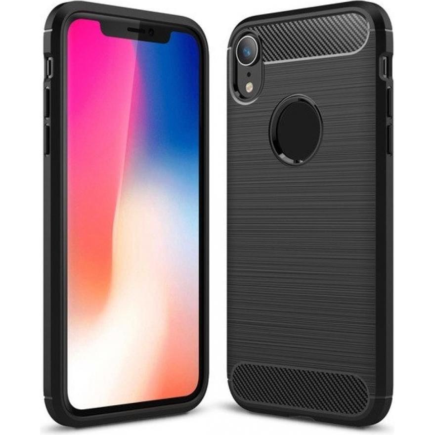 Thumbnail - Screenguard Apple iPhone XR Hülle Carbon Brushed Soft TPU (Apple iPhone XR), Smartphone Hülle, Schwarz