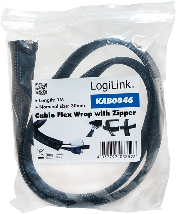 Produktbild LogiLink Kabelschutz mit Reissverschluss (Kabelschlauch, 100 cm)