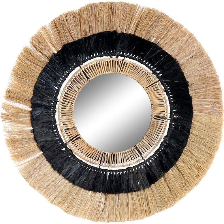 DKD Home Decor, Specchio, Wall mirror Black Natural Colonial 55 x 7 x 55 cm (55 x 7 cm)