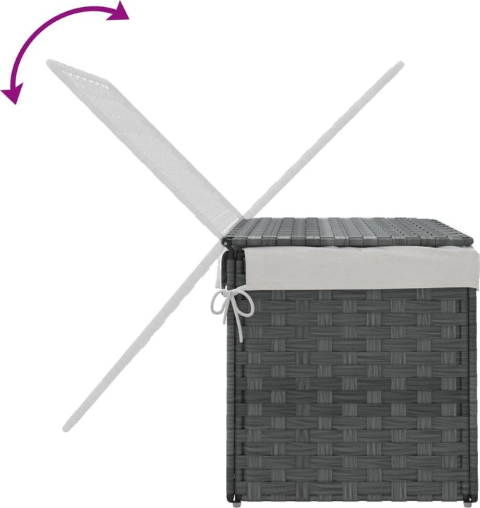 Produktbild VidaXL Wäschekorb mit Deckel Grau 55,5x35x34 cm Poly