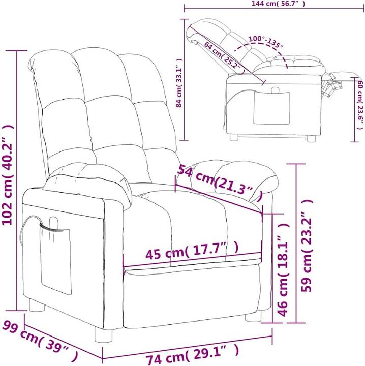 Actual product image VidaXL Massage chair taupe fabric