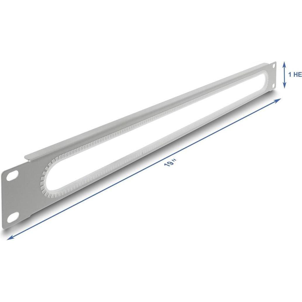 Delock 19 1 HE Kabeldurchführung mit Kantenschutz grau, Accessori per armadio rack, Grigio
