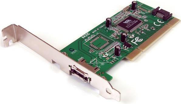 Produktbild StarTech Port eSATA/SATA PCI Controller Schnittstellenkarte inkl. Low Profile Slotblech -