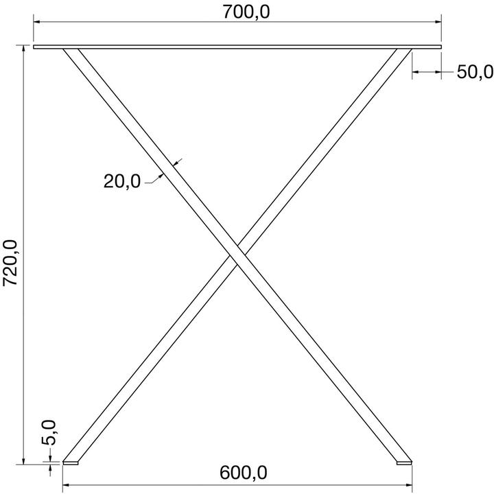Actual product image Simausrom Table runner X-shape black steel with protective coating