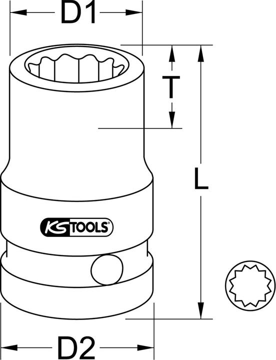 Actual product image KS Tools 515.0924 (1/2")
