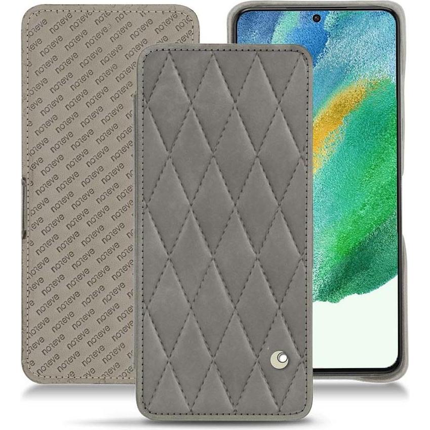 Noreve Lederschutzhülle Samsung Galaxy S21 FE (Samsung Galaxy S21 FE), Smartphone Hülle, Grau