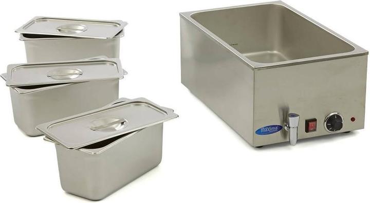 Productafbeelding Maxima Elektrische Bain Marie mit Tapkraan, Gastronormbakken und Warmhaltefunktion