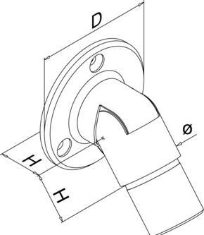 Produktbild Q-Railing Wandflansche Q-LINE® (Edelstahl V2A)