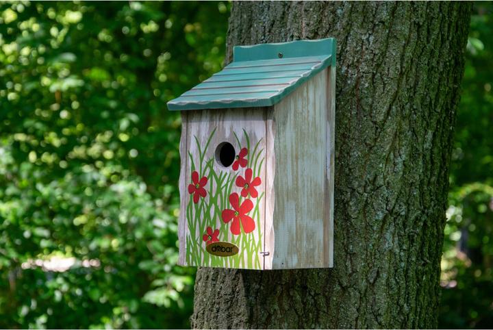 Produktbild Dobar Nistkasten mit Motiv blaugrünes Dach 15 x 14,5 x 28 cm