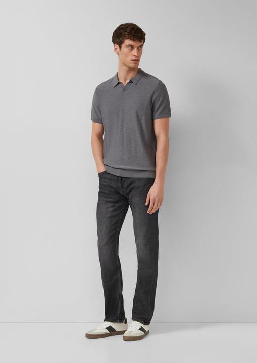 Produktbild s.Oliver Strick-Poloshirt in Flammgarnstruktur (S)