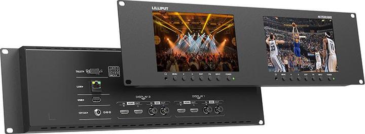 Produktbild Lilliput Dualer 7-Zoll-Rackmount-Monitor mit 3 HE und 3G-SDI/HDMI 2.0 (7", Full HD)