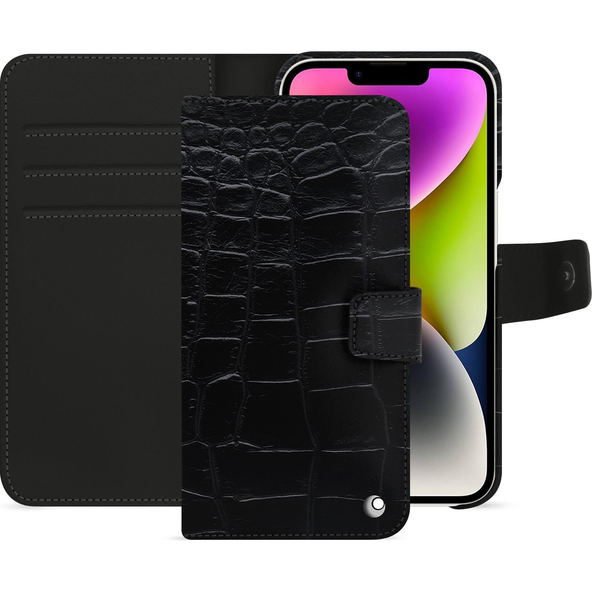 Noreve Lederschutzhülle Apple iPhone 15 Plus (Apple iPhone 15 Plus), Smartphone Hülle, Schwarz