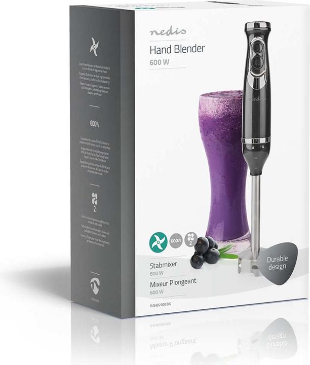 Actual product image Nedis Hand blender | 600 W | Speed setting: 2 speeds | Black