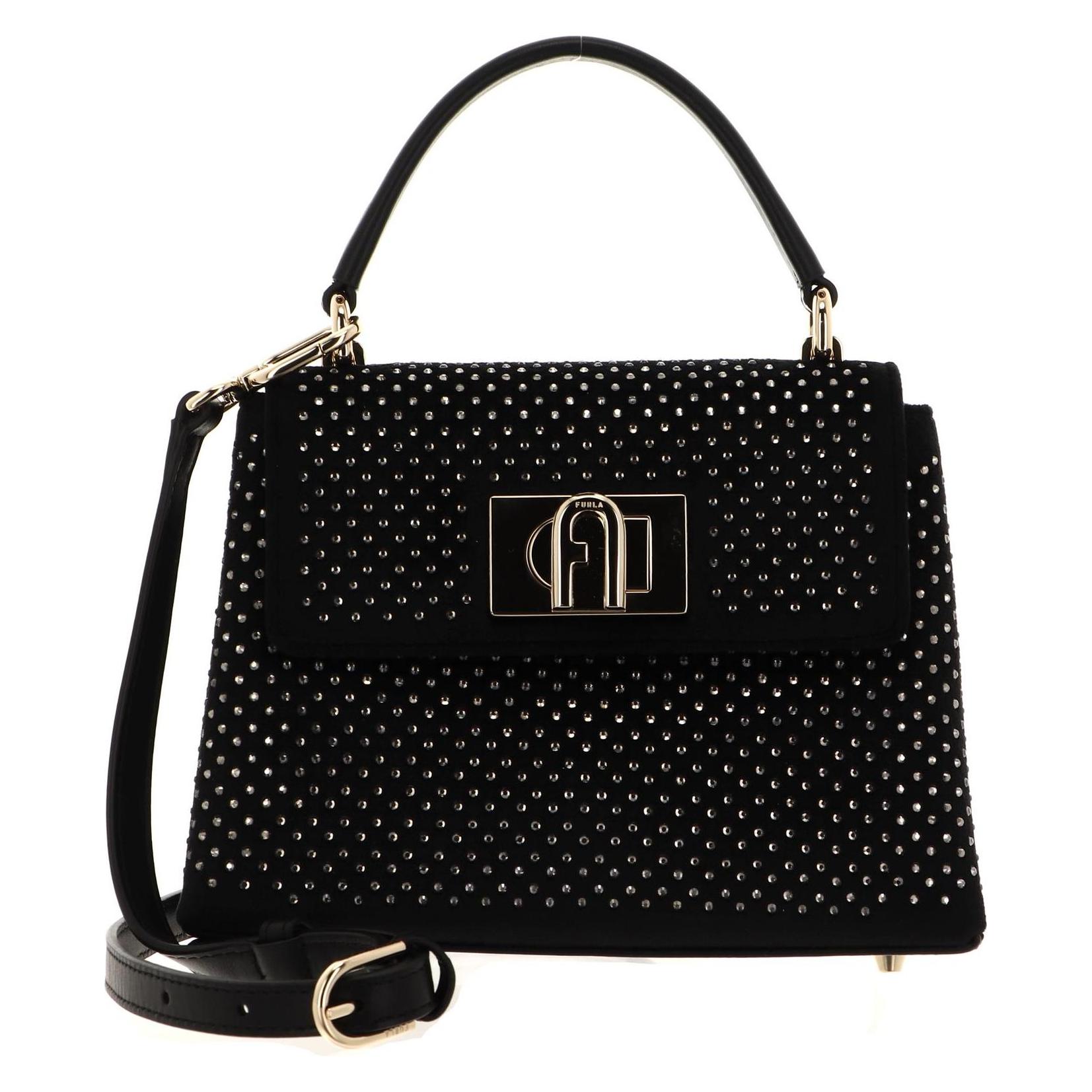 Furla, Damen, Handtasche, 1927 Mini Top Handle Bag, Schwarz