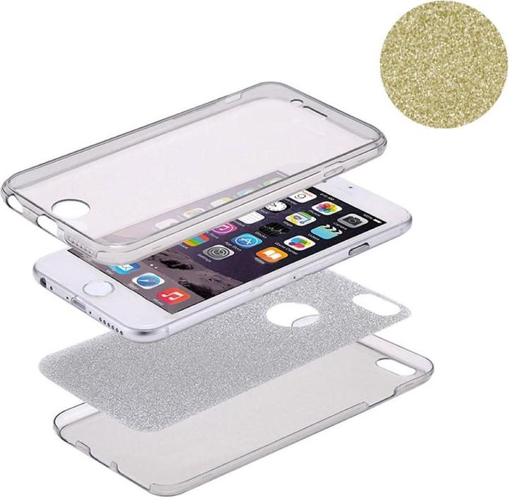 Produktbild König Design Full TPU Case für Huawei P8 Lite 2017 Schutz Hülle Handy Cover Glitzer Gold Neu (Huawei P8 Lite (2017))