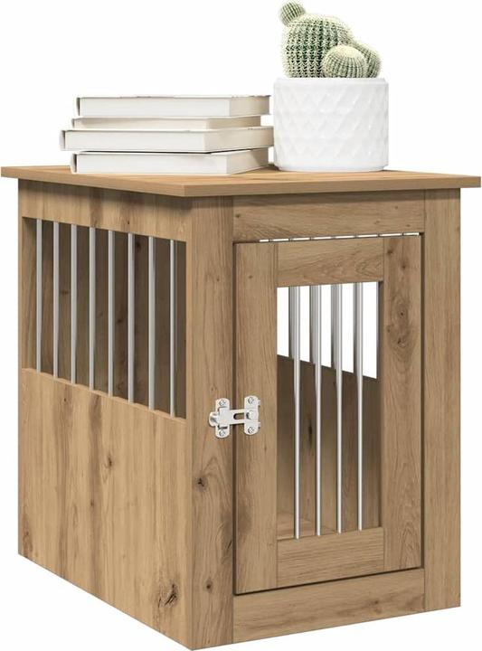 Actual product image vidaXL Dog cage in furniture style reclaimed wood look 55x80x68 cm wood-based material