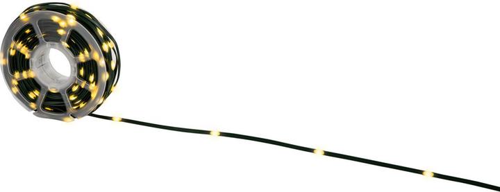 Produktbild Idena Micro-Lichterkette 200 LED warmweiss Gesamtlänge 22,9m auf Rolle 8h Timer 8 Lichtmodi (22.90 m)