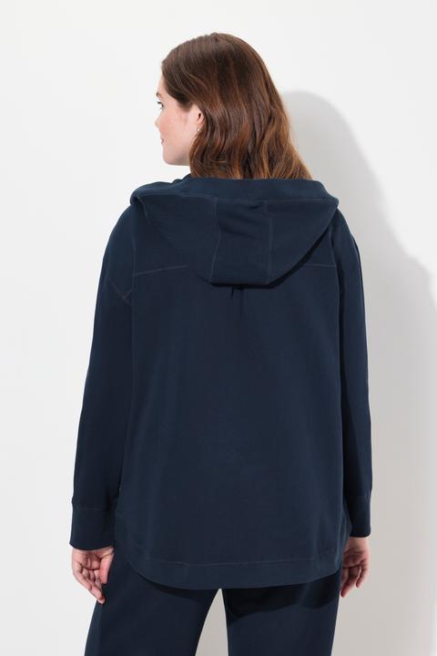 Image du produit Ulla Popken Veste à capuche en molleton de coton bio, coupe ouverte (50, 52)