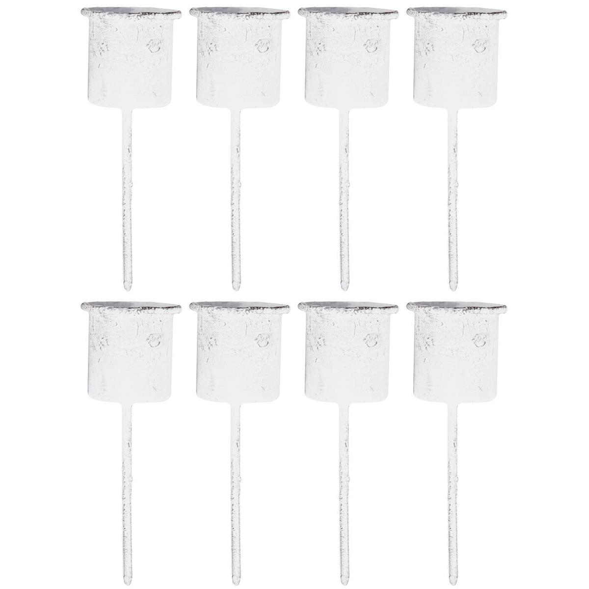 Novaliv, Kerzenständer, 8x Stabkerzenhalter weiss I Kerzenpick 7,1 x Ø 2,8 cm Kerzenstecker mit Spiess für