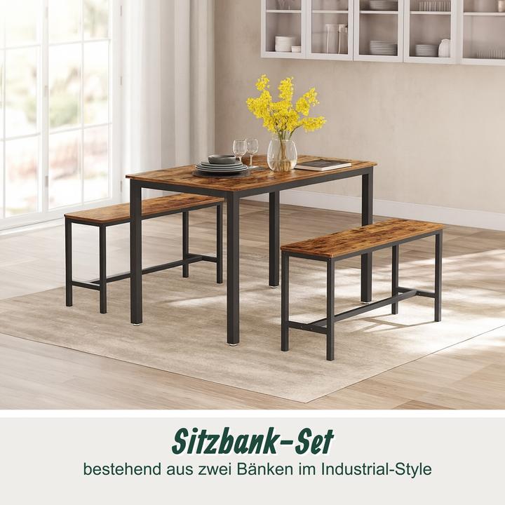Actual product image Relaxdays Sitzbank Esszimmer 2er Set Industrial (108 cm)