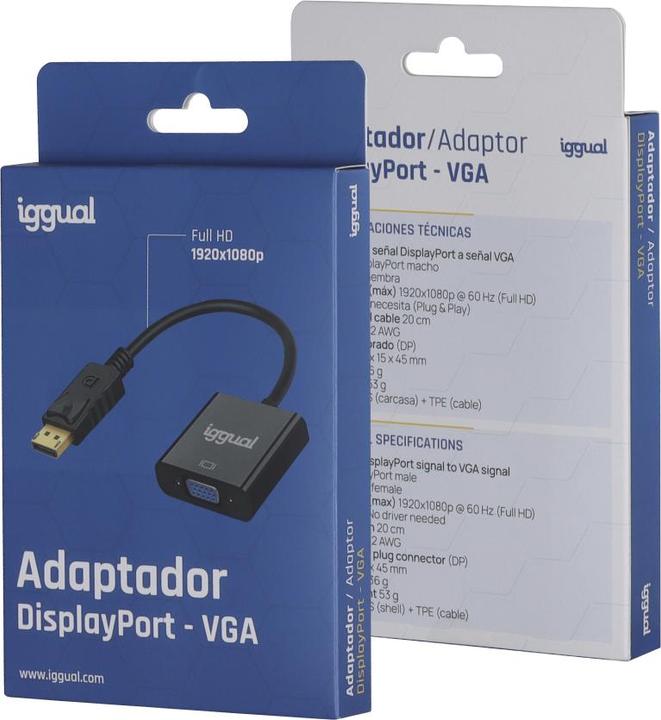 Immagine prodotto Iggual DisplayPort-zu-VGA-Adapter IGG319062 (20 cm)
