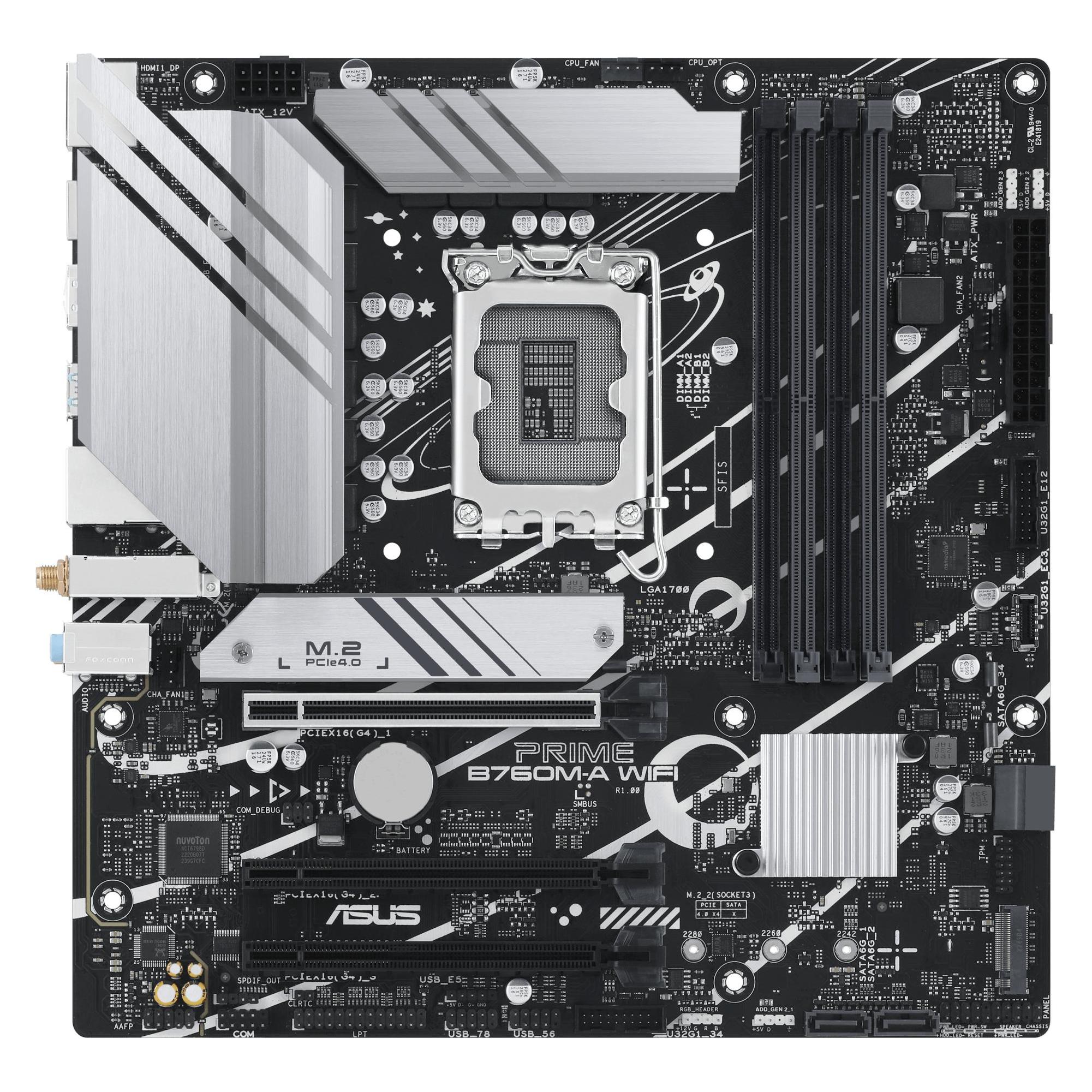 ASUS PRIME B760M-A WIFI (LGA 1700, Intel B760, mATX), Mainboard
