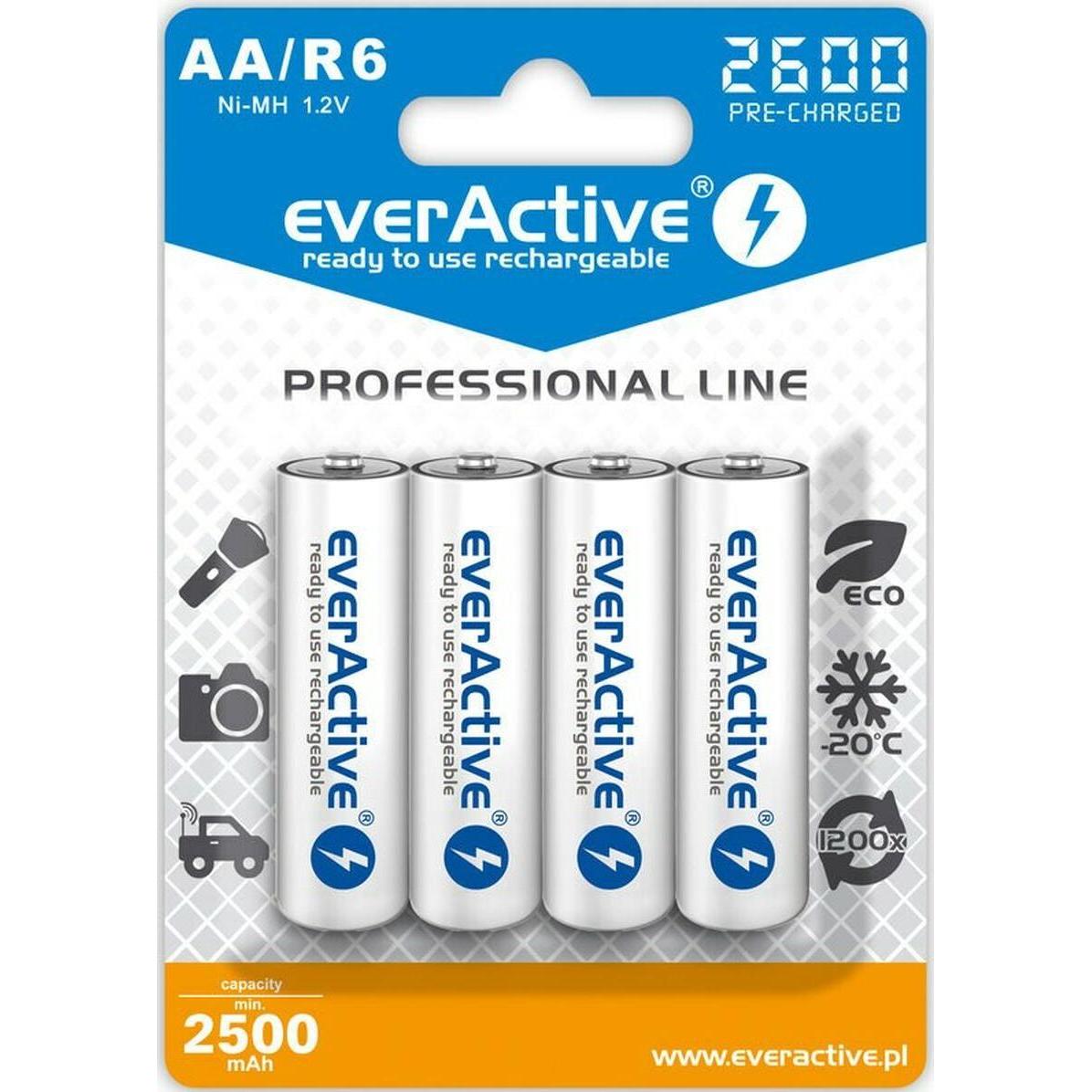 Everactive Linea professionale (4 pz., AA, 2500 mAh), Batterie + pile