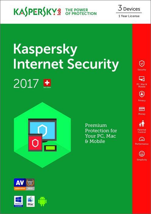 Produktbild Kaspersky Internet Security 2017 (3 User, 12 Monate)