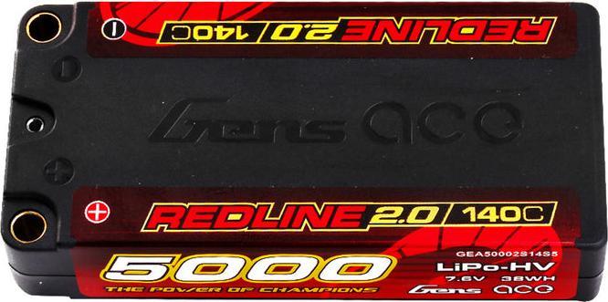 Gens Ace RC-Akku 5000 mAh 2S1P 7.6 V HV 140C Redline 2.0 (7.60 V, 5000 mAh)
