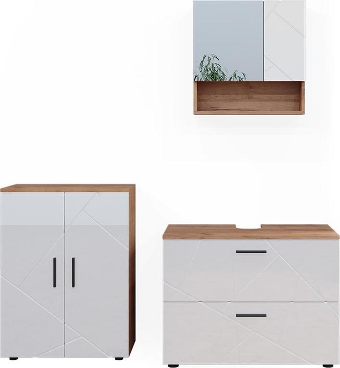 Gold power oak, High gloss, White