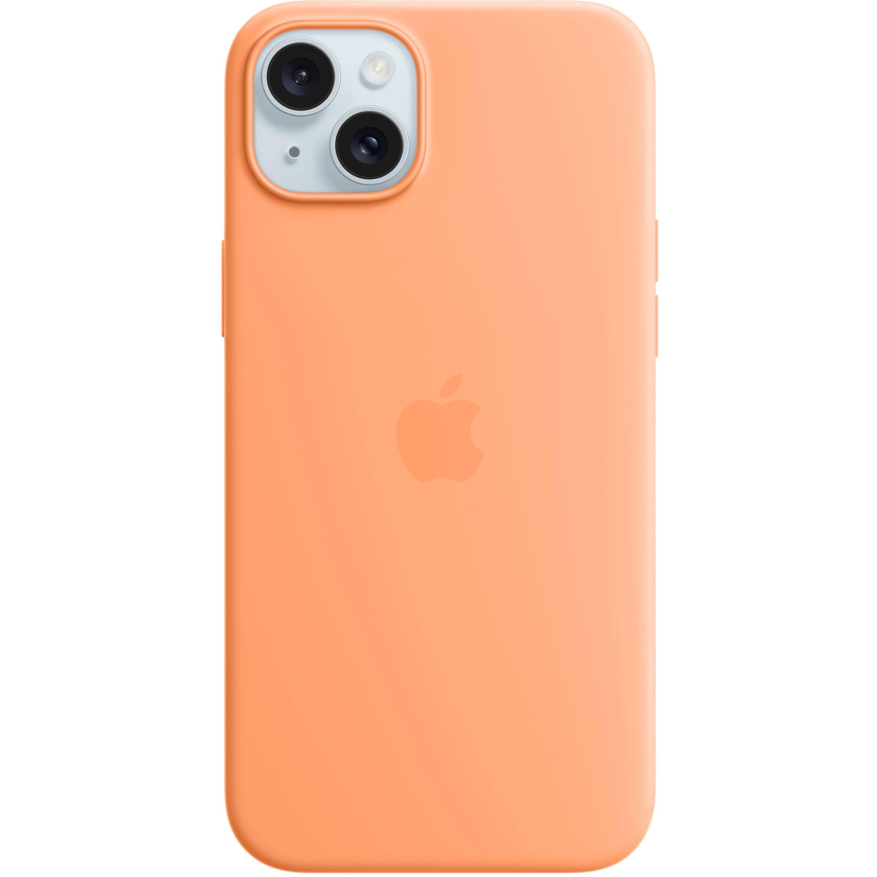 Apple Silikon Case mit MagSafe (Apple iPhone 15 Plus), Smartphone Hülle, Orange