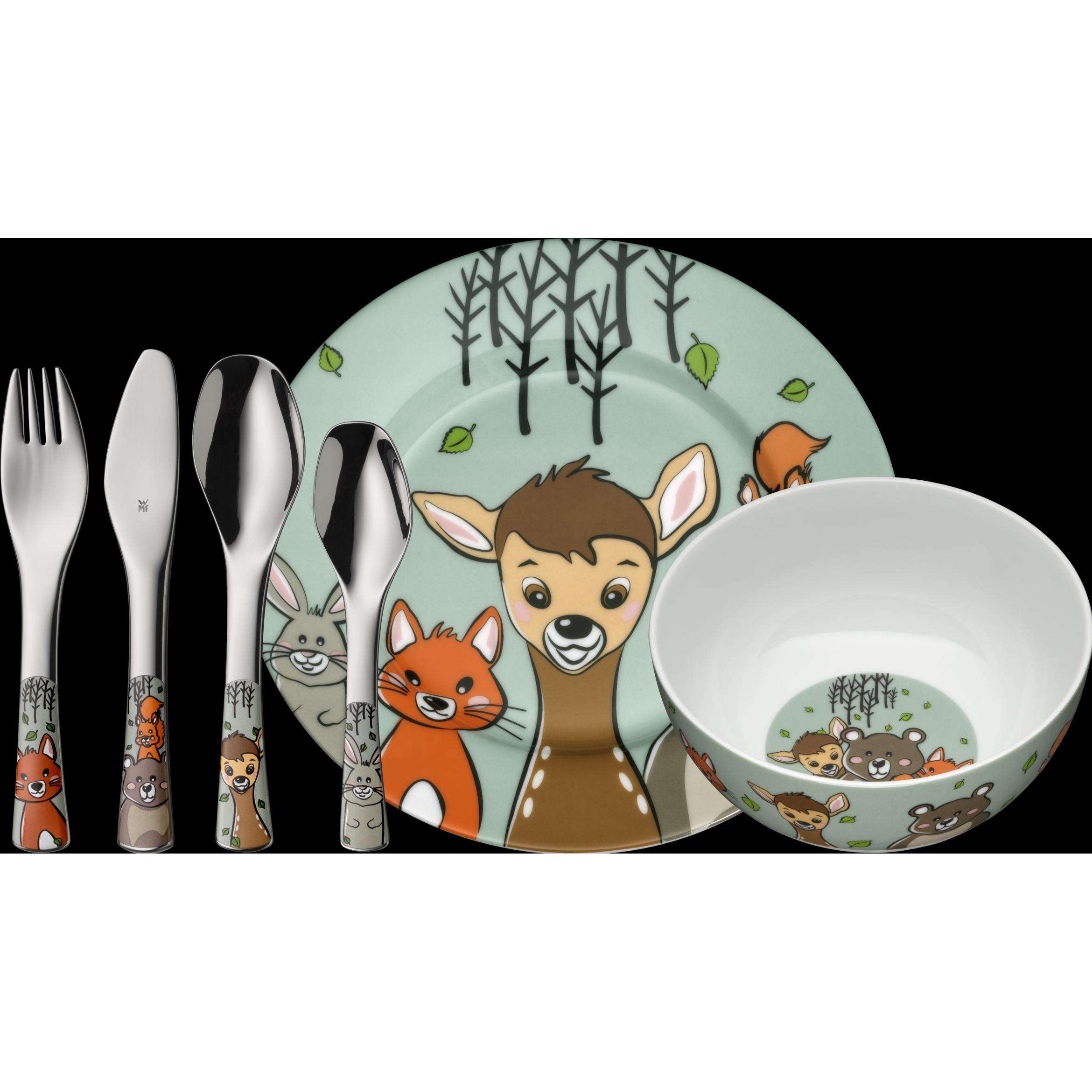 WMF, Kindergeschirr + Kinderbesteck, Waldfreunde