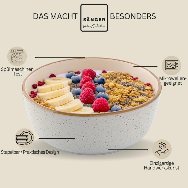 Actual product image Sänger Geschirr Schalen Set Rio Creme (16.30 cm, 0.60 l, 6 x)
