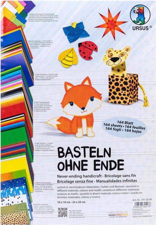 Actual product image Ursus Craft Paper Crafting without end Set with 164 sheets, Multicoloured (1x)