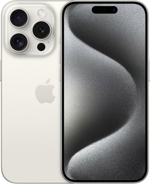 Apple iPhone 15 Pro (512 Go, Titane blanc, 6.10", SIM + eSIM, 48 Mpx, 5G)
