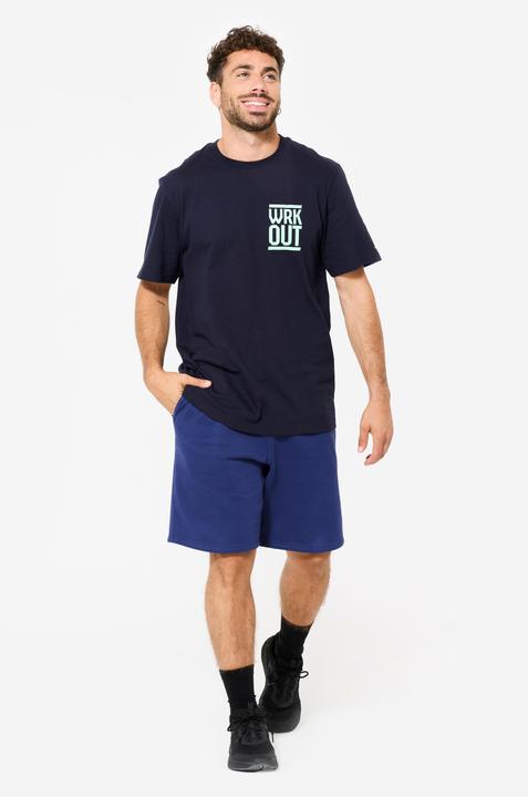 Immagine prodotto Domyos T-Shirt Herren Baumwolle Regular - blau/schwarz (L)