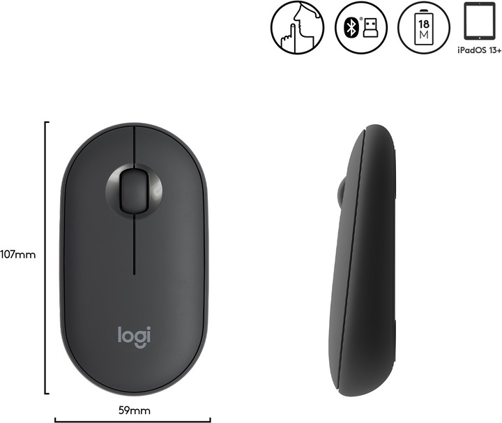 Immagine prodotto Logitech Ciottolo M350 (Senza fili)