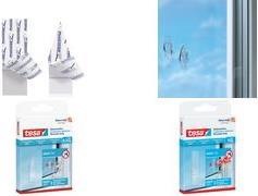 Produktbild tesa Powerstrips für Glas, transparente Klebestreifen