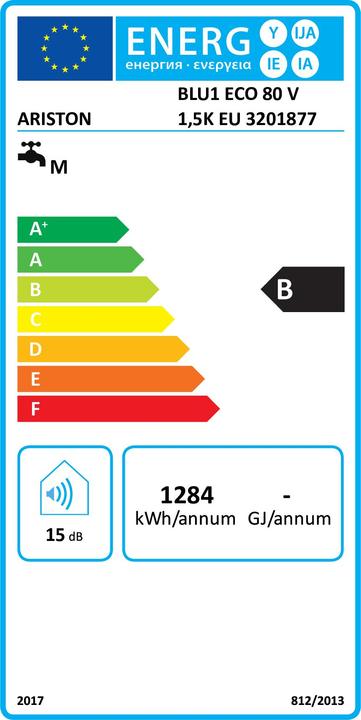 Label énergétique Ariston BLU1 ECO 80 V/5 EU Vertical Boiler System Blanc