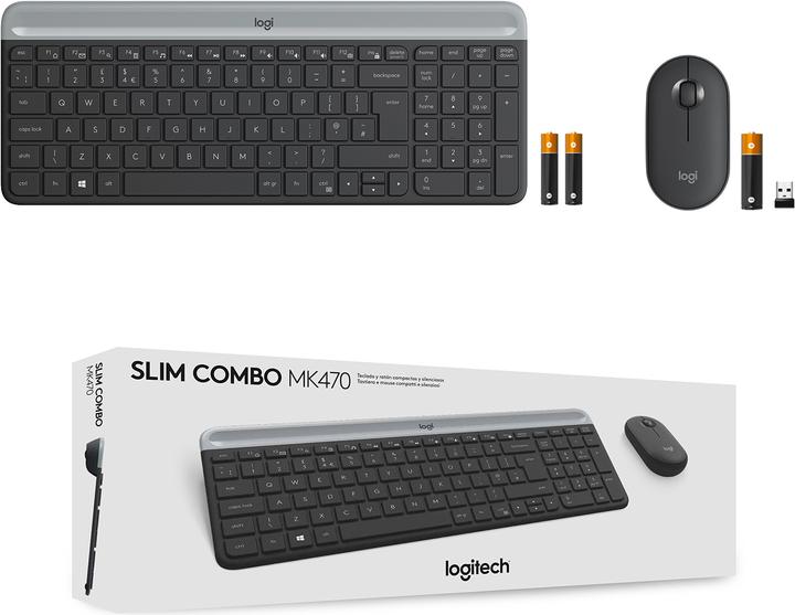 Image du produit Logitech Clavier et souris sans fil MK470, Graphite Sp., US (ING. Int., Sans fil)