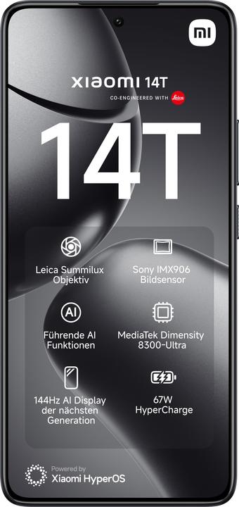 Produktbild Xiaomi 14T + Curved Gaming Monitor 30" Launch Bundle (256 GB, Titan Black, 6.67", Dual SIM, 5G)